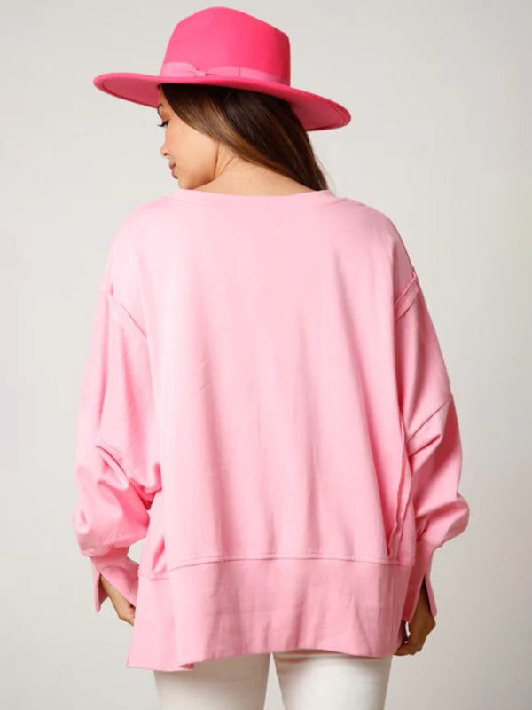 Women's sweet sequined thickened versatile top long-sleeved Christmas sweatshirt