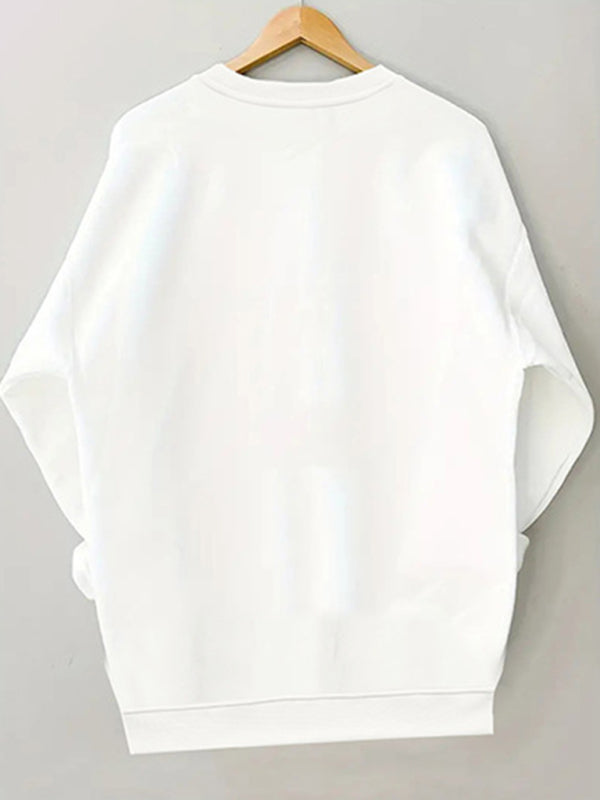 Women's wholesale round neck casual guitar pattern sweatshirt