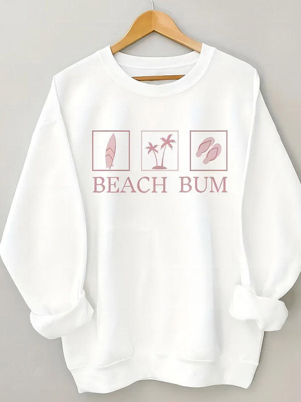 Women's wholesale round neck casual beach bum letter sweatshirt