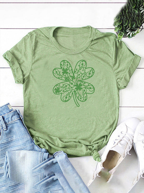 Women's New St. Patrick's Day Shamrock Short Sleeve T-Shirt