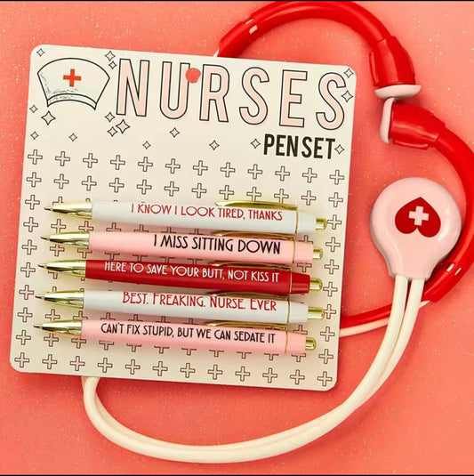 5-Piece Nurse Pen Set - Fun & Unique Office Gifts for Every Day of the Week!