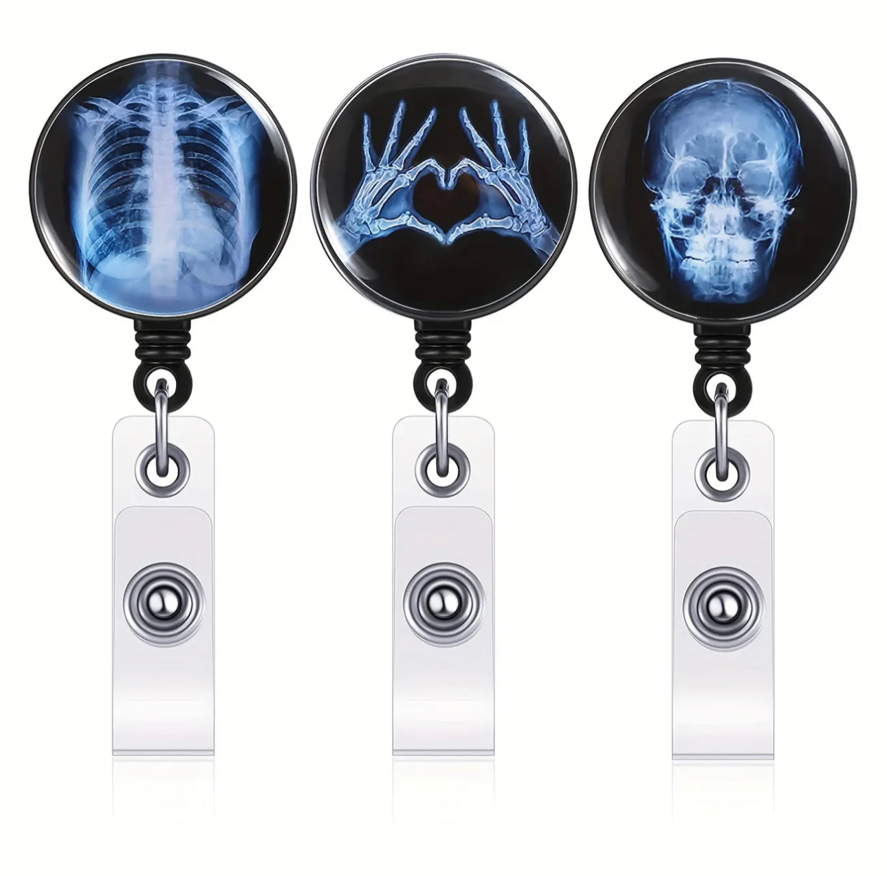 1pc Creative Retractable X-Ray Badge Reel: Perfect for Nurses, Doctors, and Students!