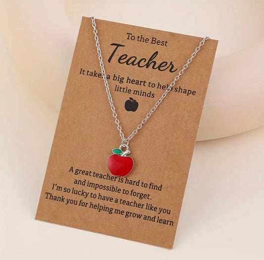 Apple Pendant Necklace Teacher's Day Graduation Season Opening School Season Thanksgiving Gift Thank You For Teacher
