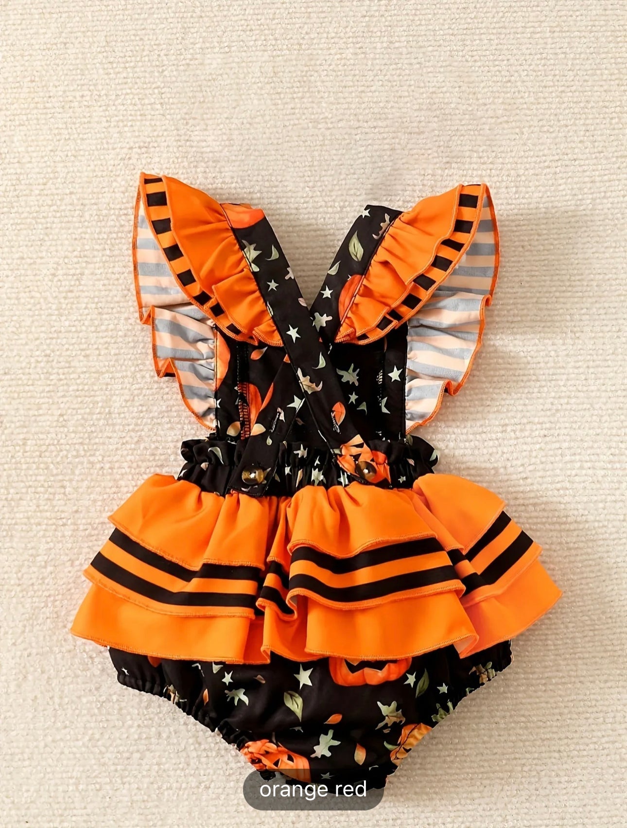 Adorable Halloween Outfit for Baby - 2pcs Romper & Headband Set!