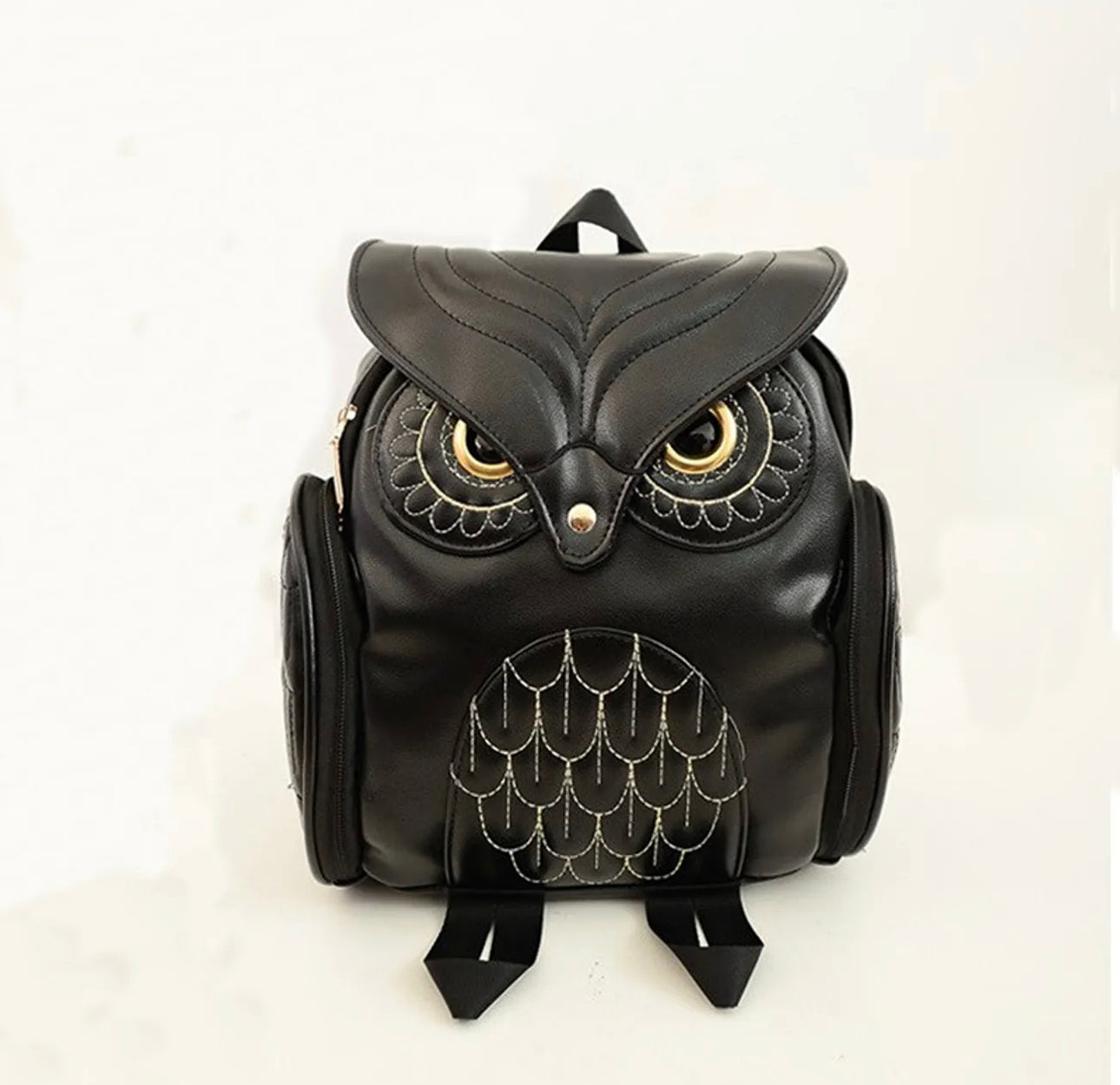 Owl Design Novelty Flap Backpack, Trendy Zipper Bookbag, Creative Schoolbag For Work & Travel