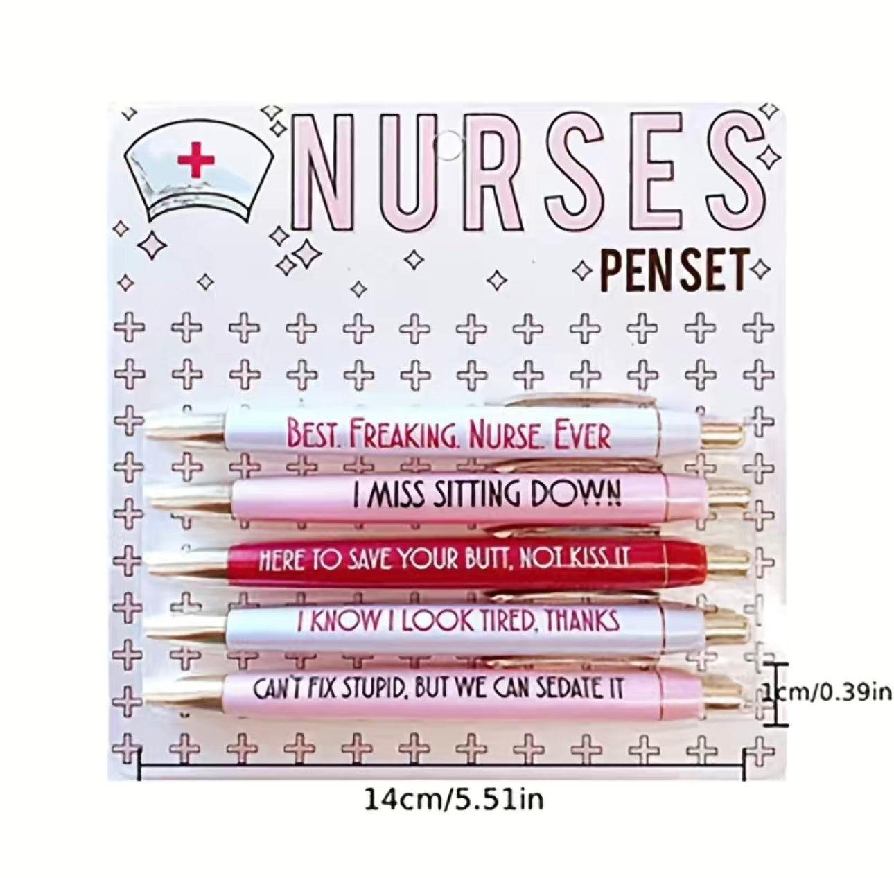 5-Piece Nurse Pen Set - Fun & Unique Office Gifts for Every Day of the Week!