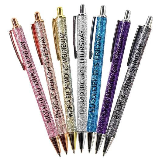 Funny Ballpoint Pen with 7 Unique Designs - 1MM Bullet Blue INK