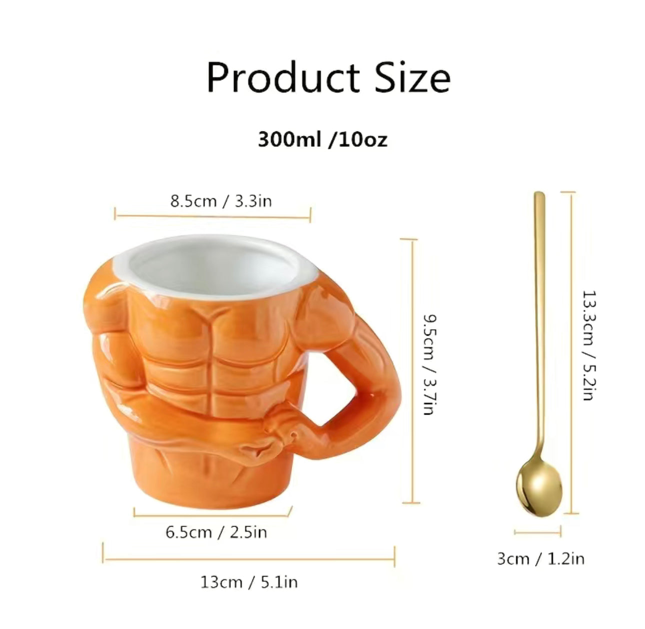 1pc, Muscle Coffee Mug With Spoon, 10oz Ceramic Coffee Cups, Funny Male Body Water Cups, Summer Winter Drinkware, Home Kitchen Items, Birthday Gifts
