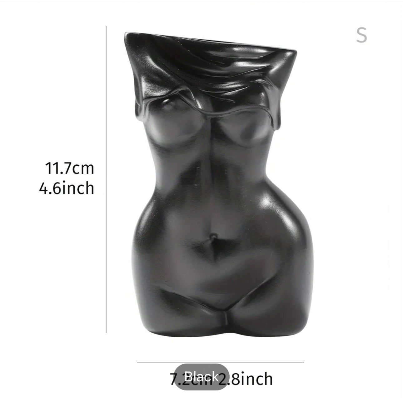 1pc Feminine Resin Body Vase: Modern Indoor Planter for Home, Office, Bedroom, Bathroom - Boho Chic Feminist Decor & Statue Sculpture